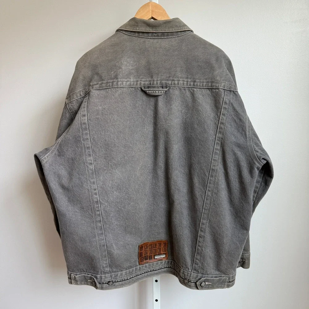 Pelle Pelle Marc Buchanan Vtg Retro Denim Jacket Metal‎ Btn Patch size L